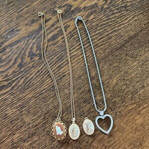 Elegant Gold and Silver Pendant Necklace Set